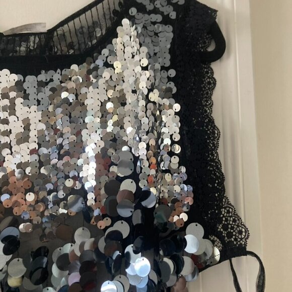 NWT Intimately Free People Main Character Bodysuit Silver Sequence Sz S - Picture 5 of 9